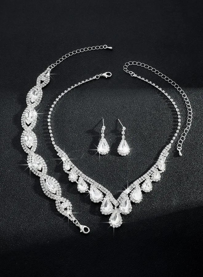 Take Two 3-Piece Embellished Necklace, Bracelet And Earrings Jewelry Set